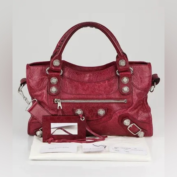 Balenciaga Rich Red Leather Satchel - Picture 1 of 17